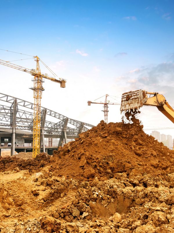 Excavator working on a construction site